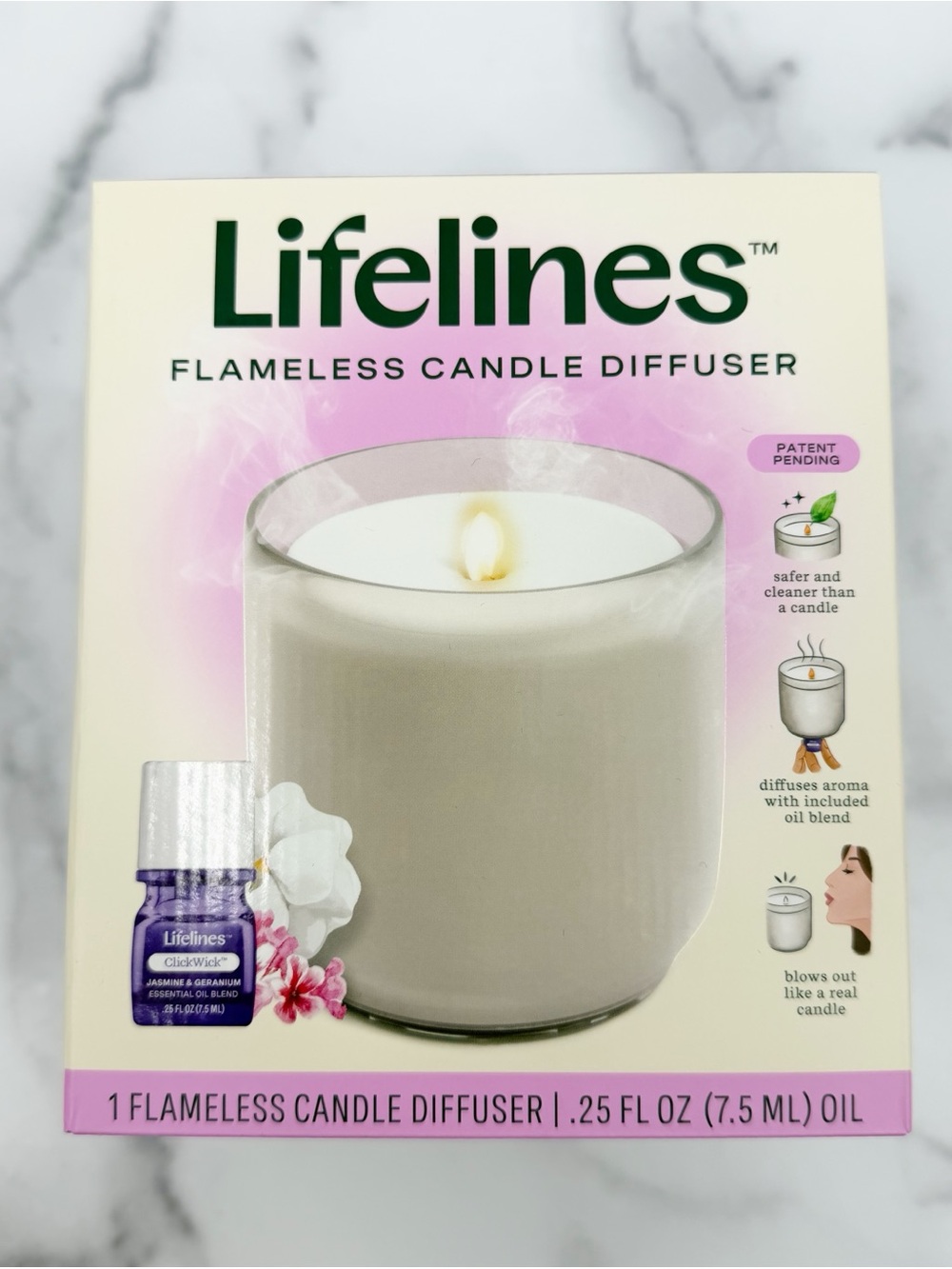 Lifelines Flameless Candle Diffuser “In Bloom” Essential Oil Diffuser NIB - Picture 2 of 11